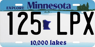 MN license plate 125LPX