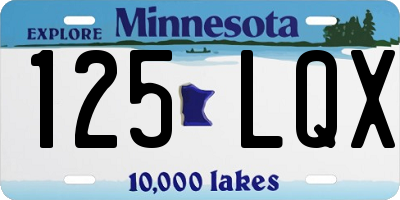 MN license plate 125LQX
