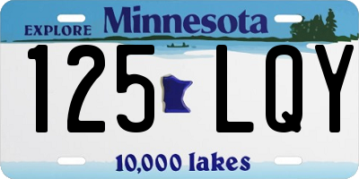 MN license plate 125LQY
