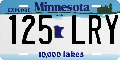 MN license plate 125LRY