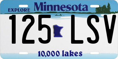 MN license plate 125LSV