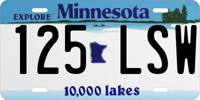 MN license plate 125LSW