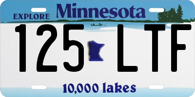 MN license plate 125LTF