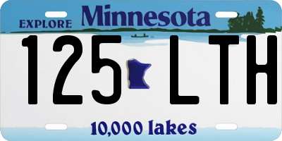 MN license plate 125LTH
