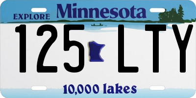 MN license plate 125LTY