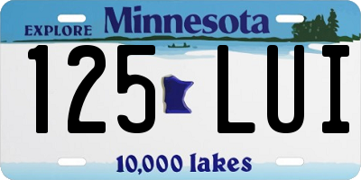 MN license plate 125LUI
