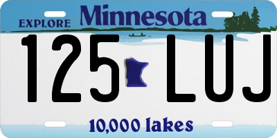 MN license plate 125LUJ