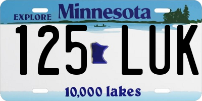 MN license plate 125LUK