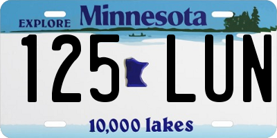 MN license plate 125LUN