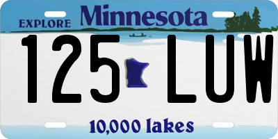 MN license plate 125LUW