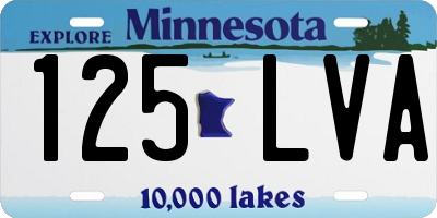MN license plate 125LVA