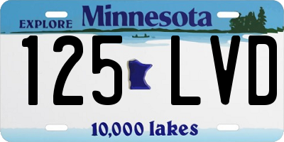 MN license plate 125LVD