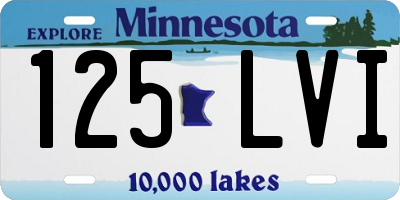 MN license plate 125LVI