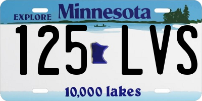 MN license plate 125LVS