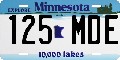 MN license plate 125MDE