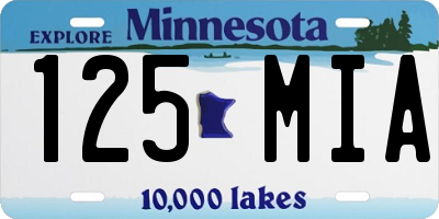 MN license plate 125MIA