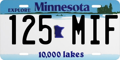 MN license plate 125MIF