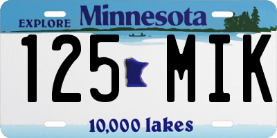 MN license plate 125MIK