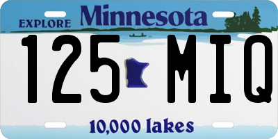MN license plate 125MIQ