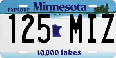 MN license plate 125MIZ