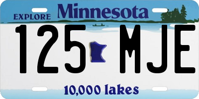 MN license plate 125MJE