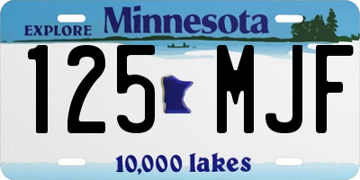 MN license plate 125MJF
