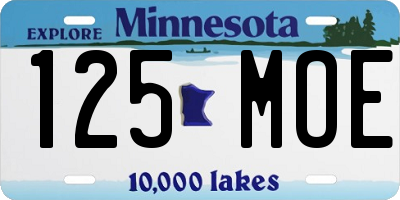 MN license plate 125MOE
