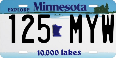 MN license plate 125MYW