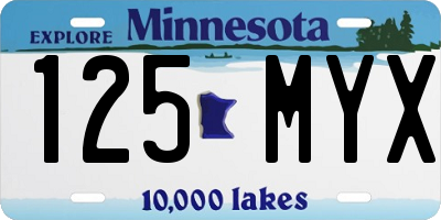 MN license plate 125MYX