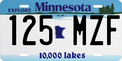 MN license plate 125MZF
