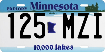 MN license plate 125MZI