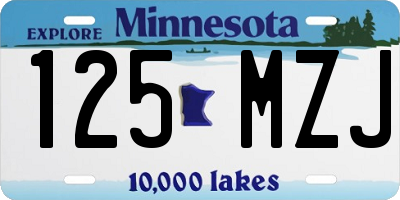 MN license plate 125MZJ