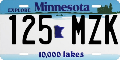 MN license plate 125MZK