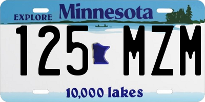 MN license plate 125MZM