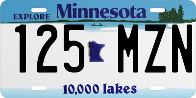 MN license plate 125MZN