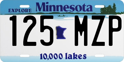 MN license plate 125MZP