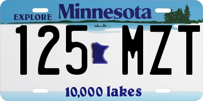 MN license plate 125MZT