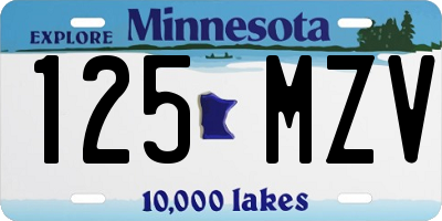 MN license plate 125MZV