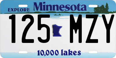 MN license plate 125MZY