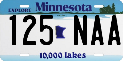 MN license plate 125NAA