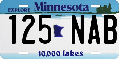 MN license plate 125NAB