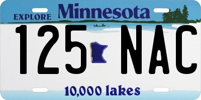 MN license plate 125NAC