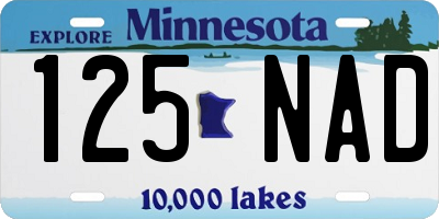 MN license plate 125NAD