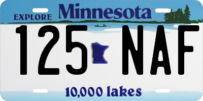 MN license plate 125NAF