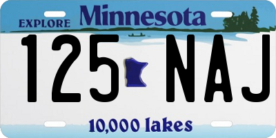 MN license plate 125NAJ