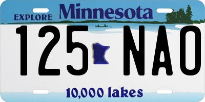 MN license plate 125NAO