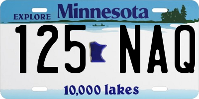 MN license plate 125NAQ
