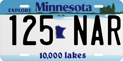 MN license plate 125NAR