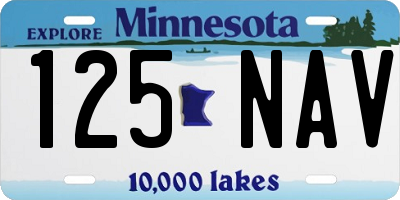 MN license plate 125NAV