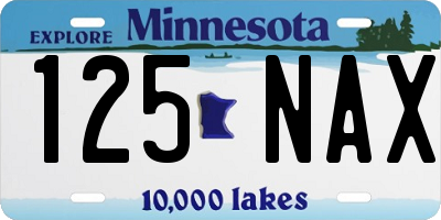 MN license plate 125NAX